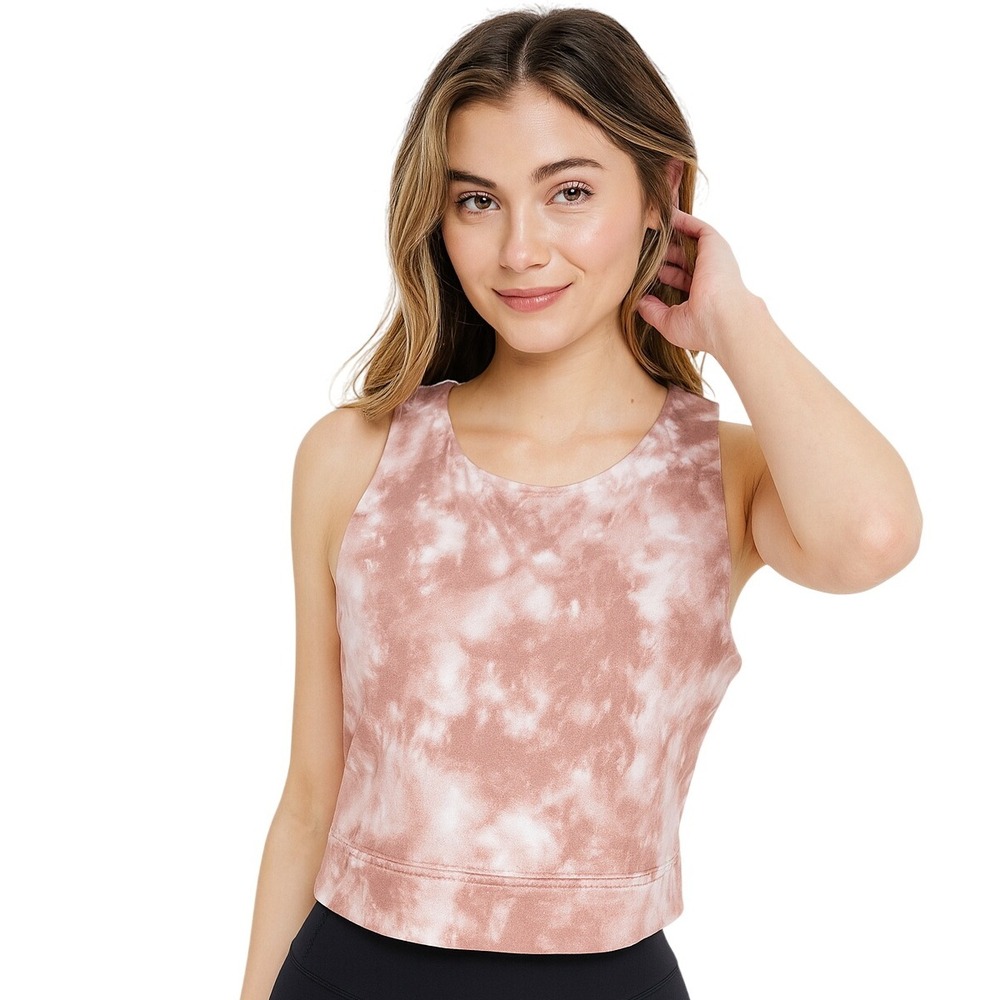 Banana Republic Crop S Top Pink‎ Tie Dye Conscious Stretch Active Pullover Yoga